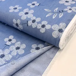 Baumwollstoff JEANS Chambre LUXURY JACQUARD Flowers jeans
