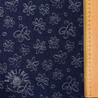 JEANS DENIM JACQUARD Flower dark blue