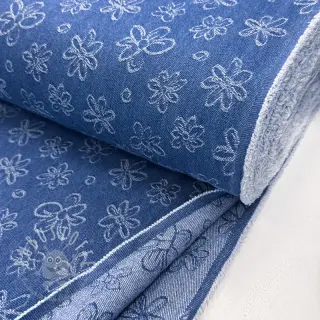 JEANS DENIM JACQUARD Flower dark jeans
