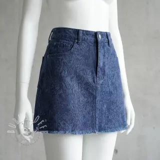 JEANS DENIM HEAVY Animal printed dark blue