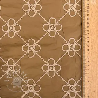 Steppstoffe Flower design light brown