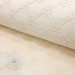 Steppstoffe Flower design offwhite