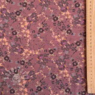 Viskosestoff ROSELLA STRETCH Tossed flowers rosewood digital print