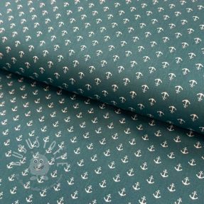 Baumwollstoff Petit anchors petrol