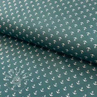 Baumwollstoff Petit anchors petrol