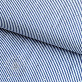 Baumwollstoff YARN DYED Stripes with studs blue