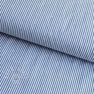 Baumwollstoff YARN DYED Stripes with studs blue