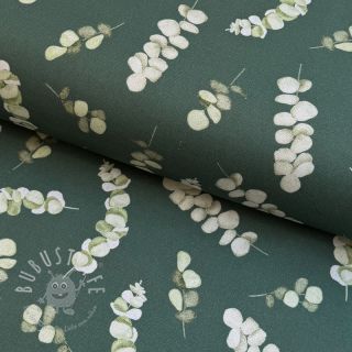 Dekostoff Eucalyptus dark green digital print