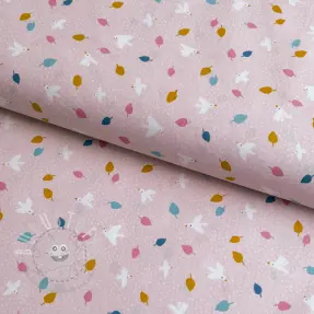 Baumwollstoff Little birds powder