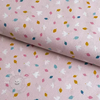 Baumwollstoff Little birds powder