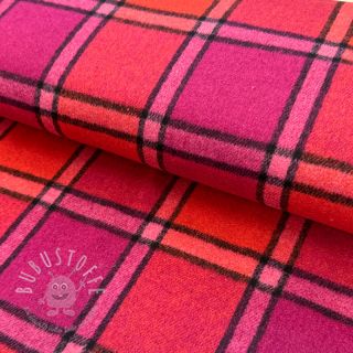 Damenkostümstoff BRUSHED Check cerise