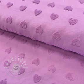 Kuschelfrottee Hearts lilac