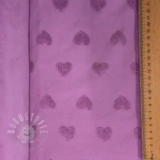Kuschelfrottee Hearts lilac