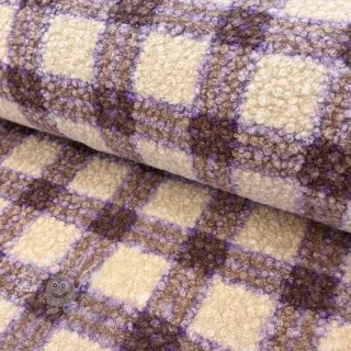 Mantelstoff BOUCLÉ checks grape