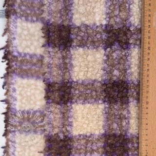 Mantelstoff BOUCLÉ checks grape