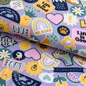 Jersey Patches and stripes lilac