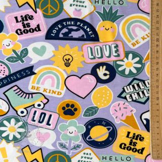 Jersey Patches and stripes lilac