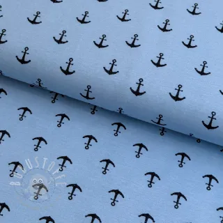 Jersey GLITTER Anchor light blue