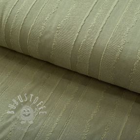 Baumwollstoff JACQUARD Stripes army green