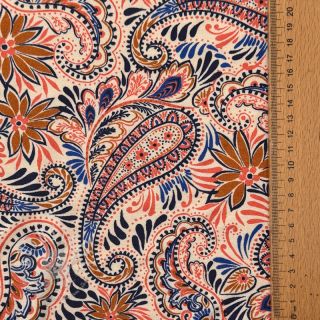 Jersey VISCOSE Paisley orange digital print