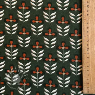 Dekostoff Flowers old green