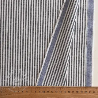 Leinen mit Baumwolle Stripe navy