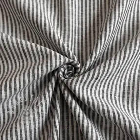 Leinen mit Baumwolle Stripe black
