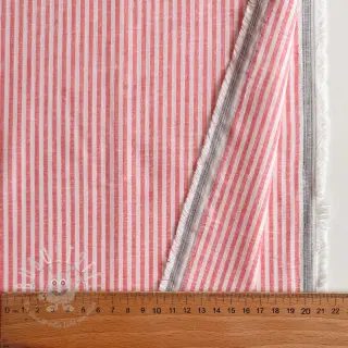 Leinen mit Baumwolle Stripe salmon