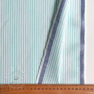 Leinen mit Baumwolle Stripe mint