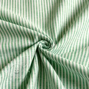 Leinen mit Baumwolle Stripe dark green