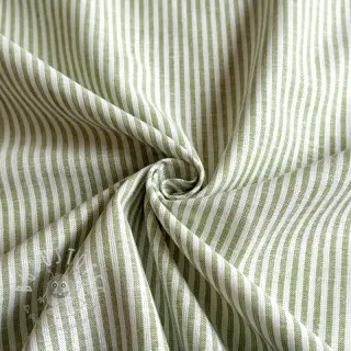 Leinen mit Baumwolle Stripe green
