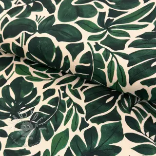 Dekostoff Big leaves green digital print