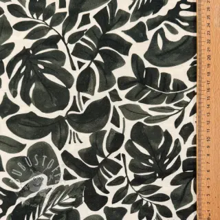 Dekostoff Big leaves grey digital print