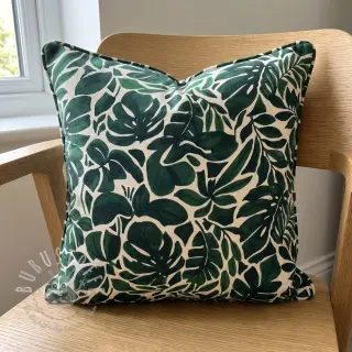 Dekostoff Big leaves green digital print