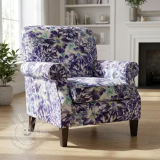 Dekostoff Peony blue digital print