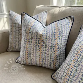 Dekostoff Linenlook Blue pattern digital print