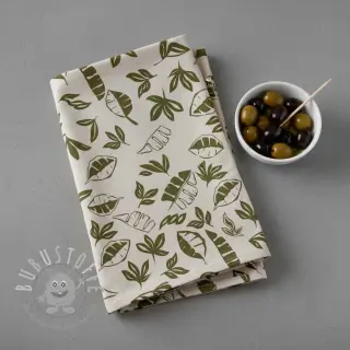 Dekostoff Linenlook Leaves army green
