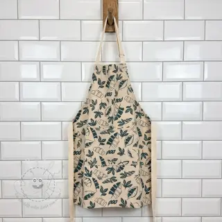 Dekostoff Linenlook Leaves dark petrol