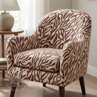 Dekostoff Linenlook Animal dark brown