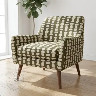Dekostoff Linenlook Abstract green