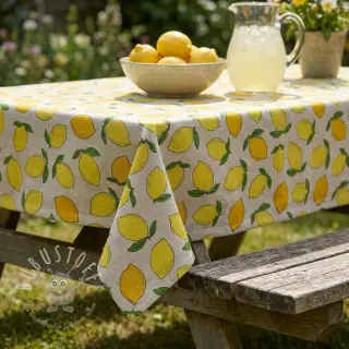 Dekostoff Linenlook premium Sunny Lemon Fruit