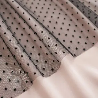 Feintüll DOTS black