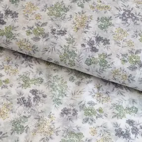 Lyocell mit Leinen und Seide Retro Flowers design D