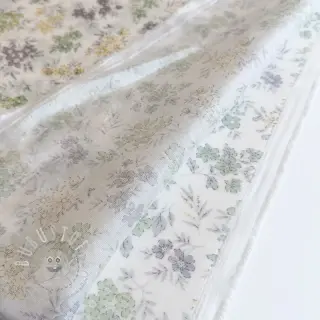 Lyocell mit Leinen und Seide Retro Flowers design D