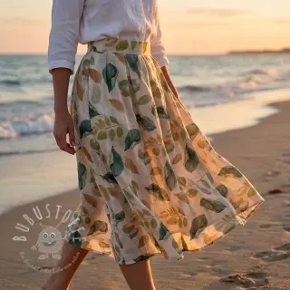 Lyocell mit Leinen und Seide Retro Flowers design A