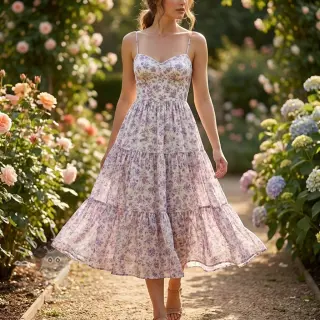 Lyocell mit Leinen und Seide Retro Flowers design C