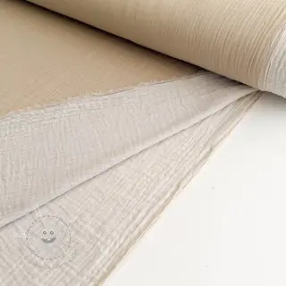 Double gauze/musselin DOUBLE FACE sand