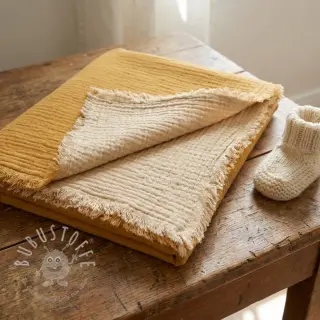 Double gauze/musselin DOUBLE FACE old yellow