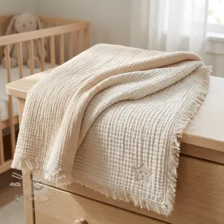 Double gauze/musselin DOUBLE FACE sand