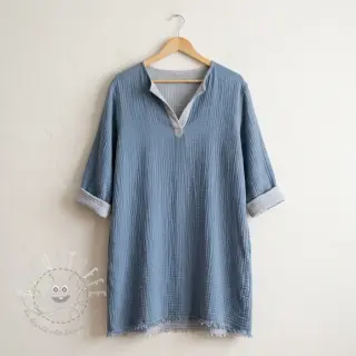 Double gauze/musselin DOUBLE FACE cloud blue